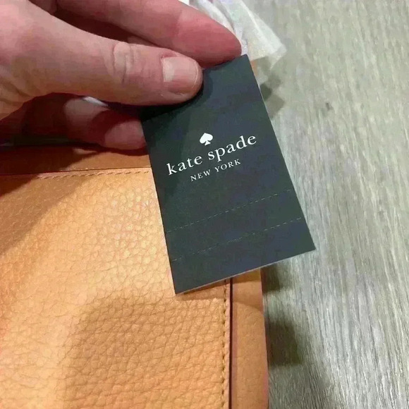 NWT Authentic Kate Spade New York Leila Mini Top Zip Crossbody Orange Cream - Picture 6 of 7